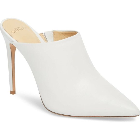 $650 ALEXANDRE BIRMAN Amaliah Pointy Toe Mule SHOES SLIP ON WHITE 39 (S15) - Picture 1 of 12